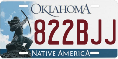 OK license plate 822BJJ