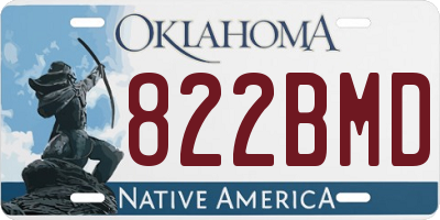 OK license plate 822BMD