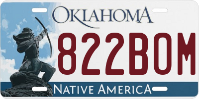 OK license plate 822BOM