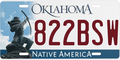 OK license plate 822BSW