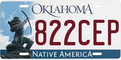 OK license plate 822CEP