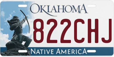 OK license plate 822CHJ
