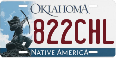 OK license plate 822CHL