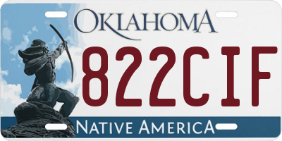 OK license plate 822CIF
