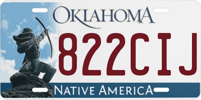 OK license plate 822CIJ
