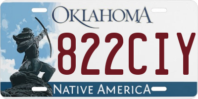 OK license plate 822CIY