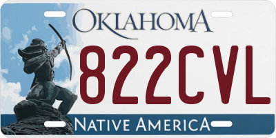 OK license plate 822CVL