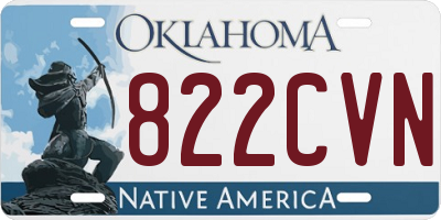 OK license plate 822CVN