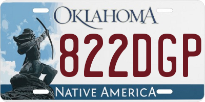 OK license plate 822DGP