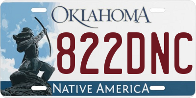 OK license plate 822DNC