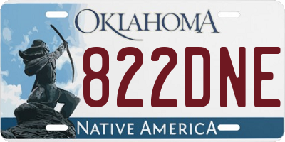 OK license plate 822DNE