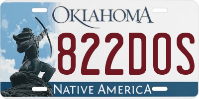 OK license plate 822DOS