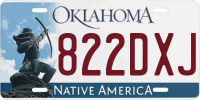 OK license plate 822DXJ