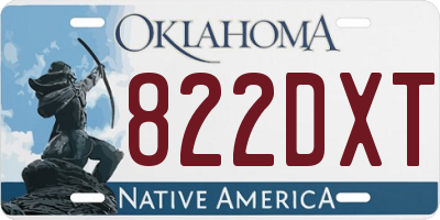 OK license plate 822DXT