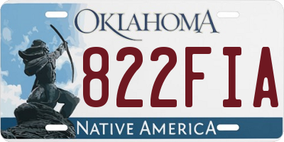 OK license plate 822FIA