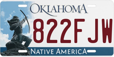 OK license plate 822FJW