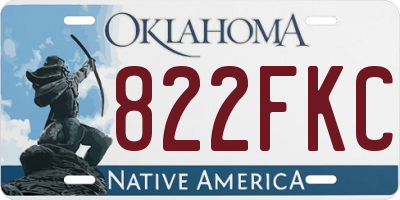 OK license plate 822FKC