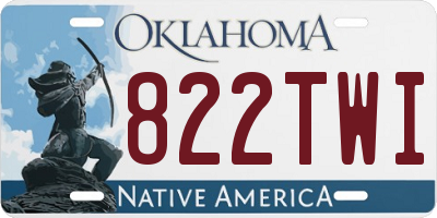OK license plate 822TWI