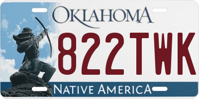 OK license plate 822TWK