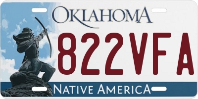 OK license plate 822VFA