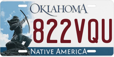 OK license plate 822VQU