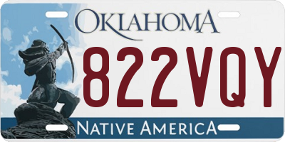 OK license plate 822VQY