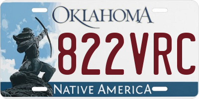OK license plate 822VRC