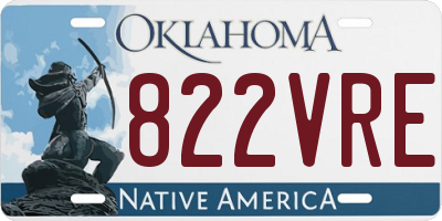OK license plate 822VRE