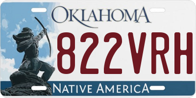 OK license plate 822VRH