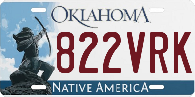 OK license plate 822VRK
