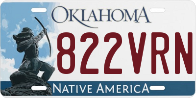 OK license plate 822VRN