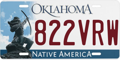 OK license plate 822VRW
