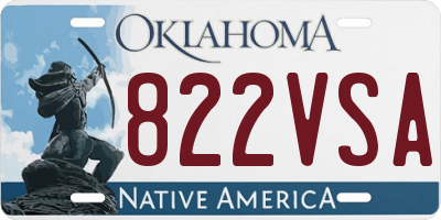 OK license plate 822VSA