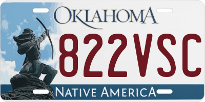 OK license plate 822VSC