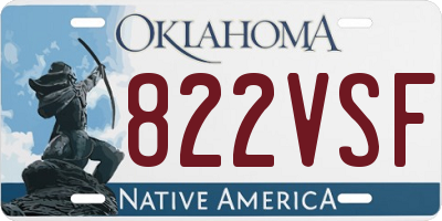 OK license plate 822VSF