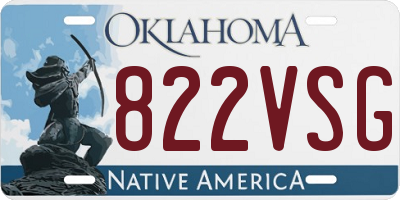 OK license plate 822VSG