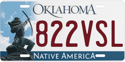 OK license plate 822VSL