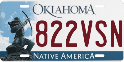 OK license plate 822VSN