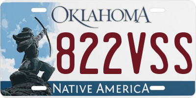 OK license plate 822VSS