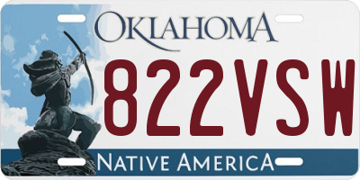 OK license plate 822VSW
