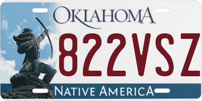 OK license plate 822VSZ