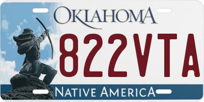 OK license plate 822VTA