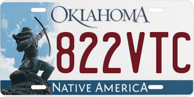 OK license plate 822VTC