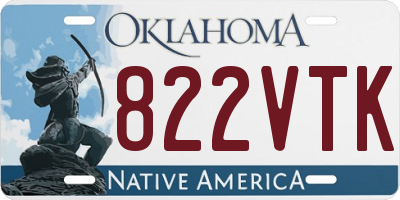 OK license plate 822VTK