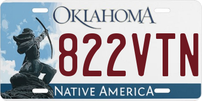 OK license plate 822VTN