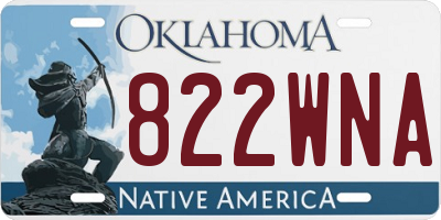 OK license plate 822WNA