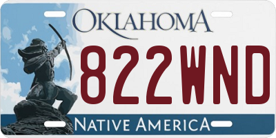 OK license plate 822WND