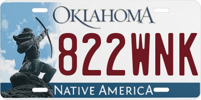 OK license plate 822WNK
