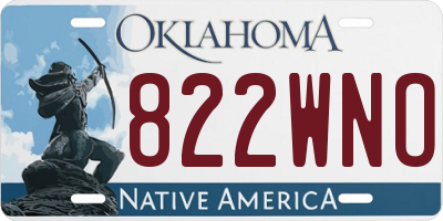 OK license plate 822WNO