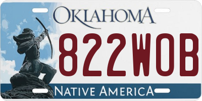 OK license plate 822WOB
